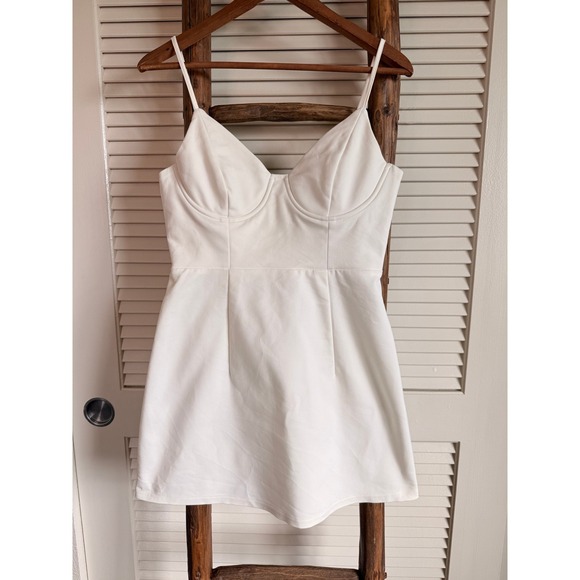 Princess Polly Dresses & Skirts - Princess Polly White Bustier Mini Dress  Spaghetti Strap Womens Size‎ 8